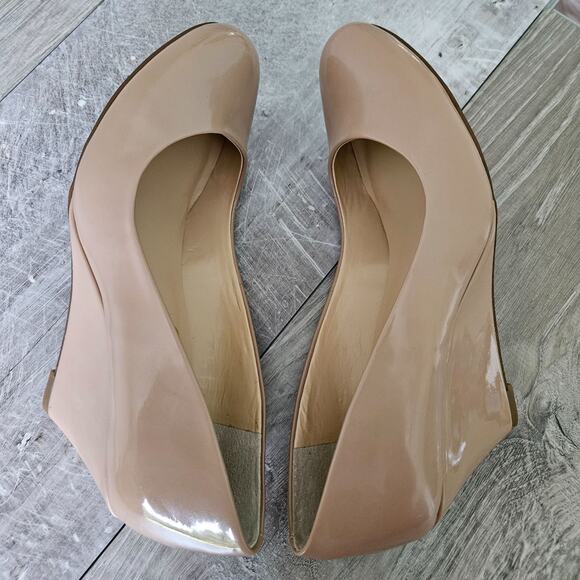 Jessica Simpson Womens Sampson Wedge Heel Pump Nude Patent Round Toe Size 7.5 - Picture 10 of 16